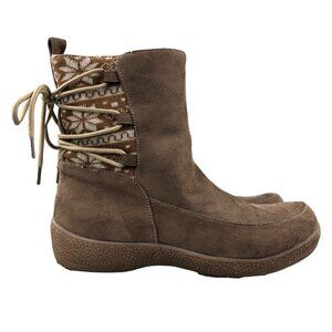 Soft Comfort Women's Size 11 Nakaya Taupe Brown Faux Suede Lined Ankle Boots